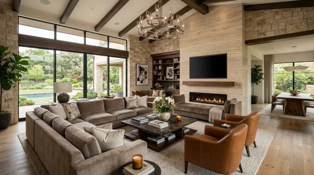 Living Room and Family Spaces